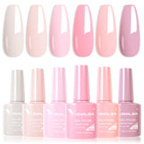 Pink Hema Free- 6 Colors Gel Polish Set