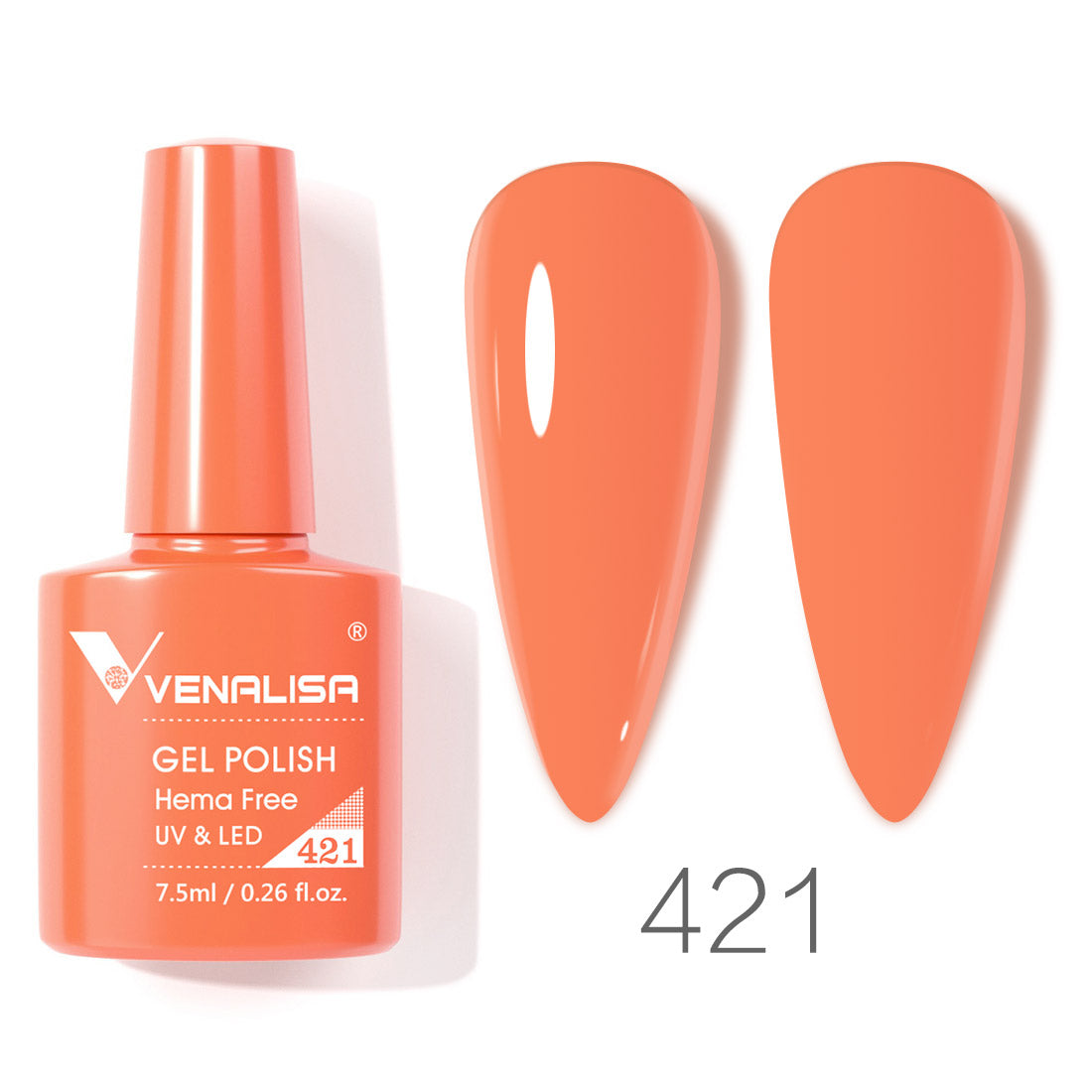 Venalisa Orange gel nail polish- 421