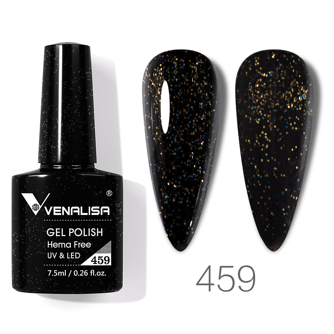 Venalisa glitter black gel nail polish- 459