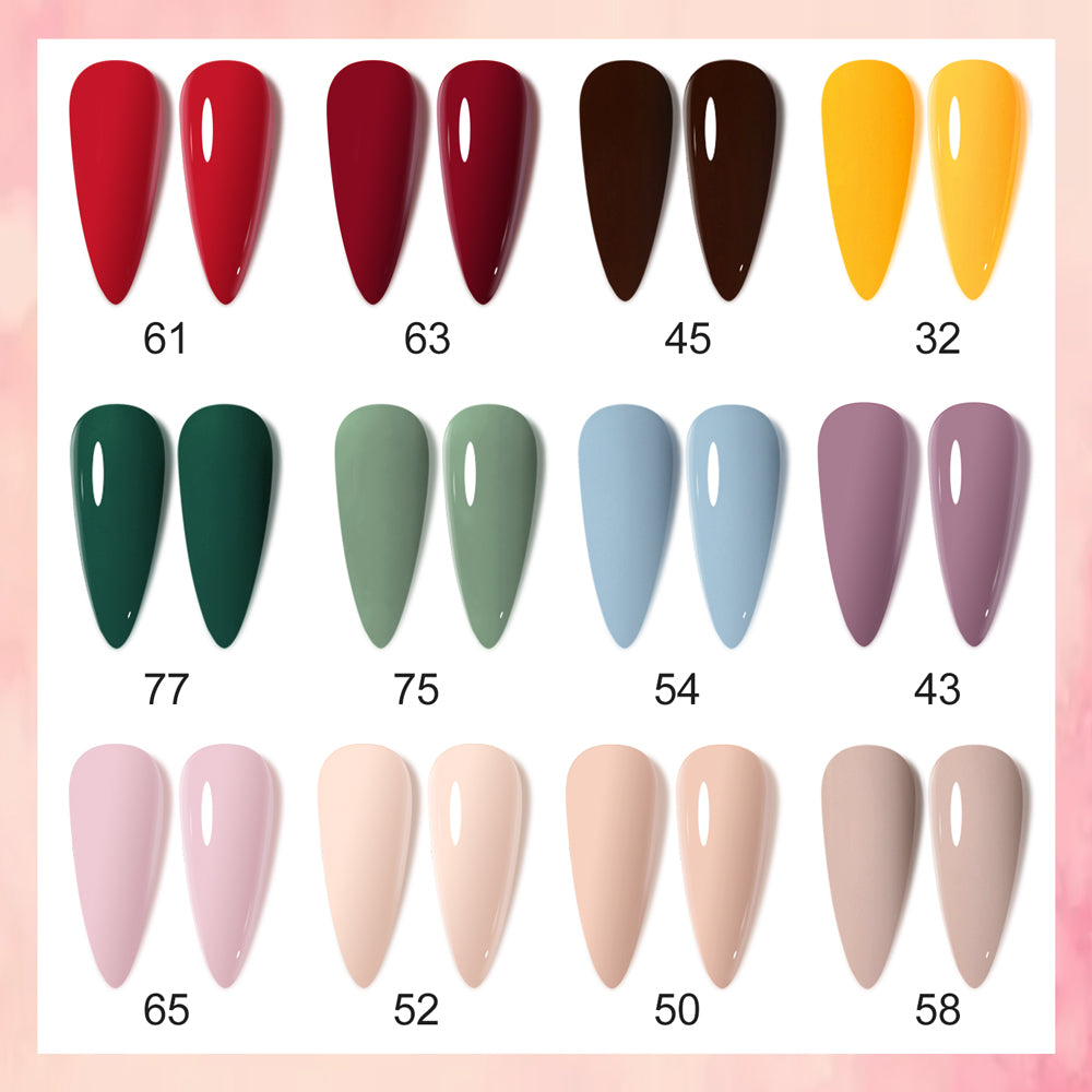 Color Chart For Venalisa 12 Colors Gel Nail Polish Kit