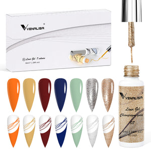 Venalisa Gel Polish Nail Art Liner Set 7 Colors - 1