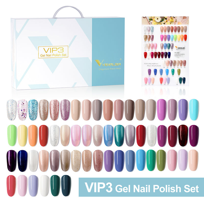 Venalisa Nail Gel Polish Set 60 Colors VIP3 Nail Gel Kit For Spring Nails and Summer Nails