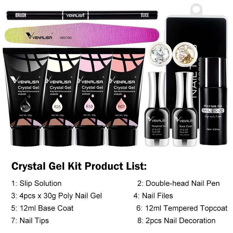 Amazon.com : Vrenmol Poly Gel Nail Kit Starter Kit: 6 Colors Pink Purple  Poly Extensions Gel Kit Builders Hard Gel Long-Lasting Manicure Kit Nail  Lamp Fast Cure Durable No Lifting Beginner Gift