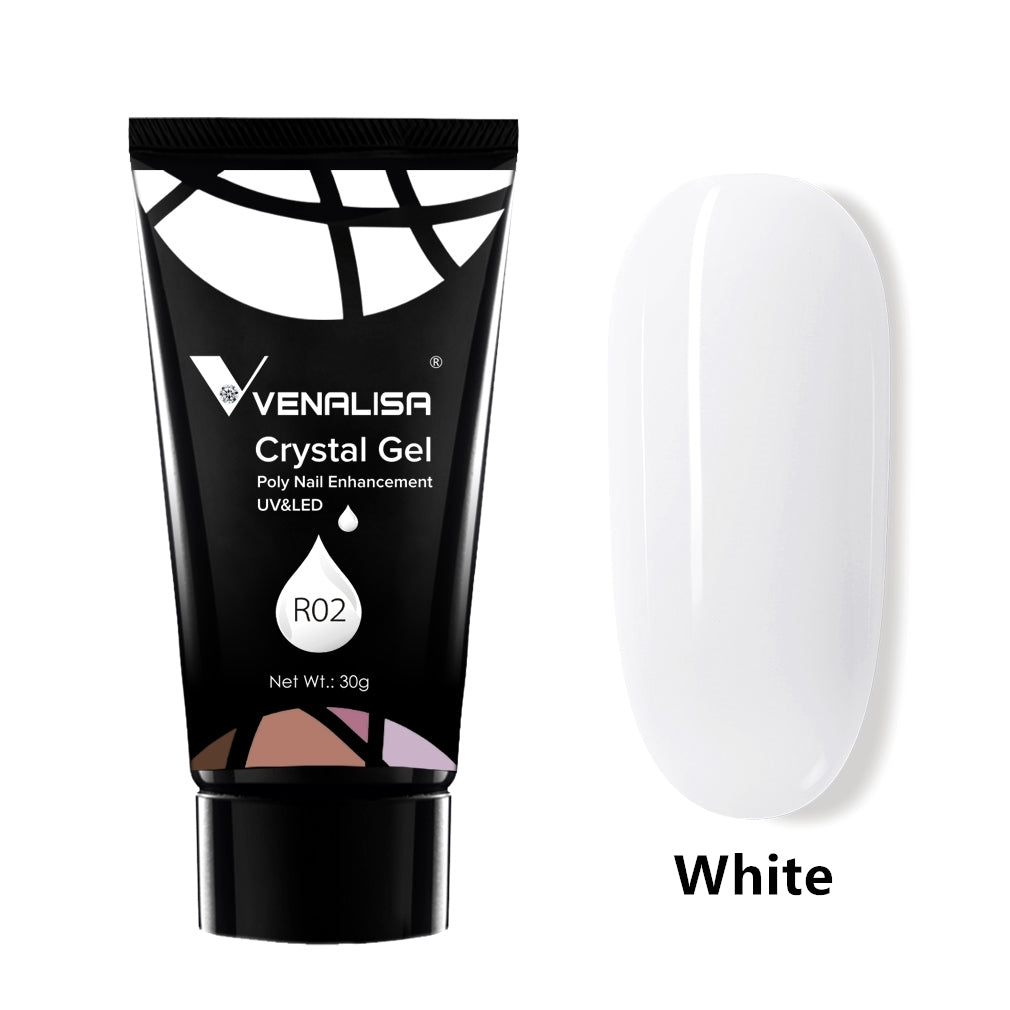Venalisa Crystal Gel Poly Nail Gel For Nail Extension White Color R02