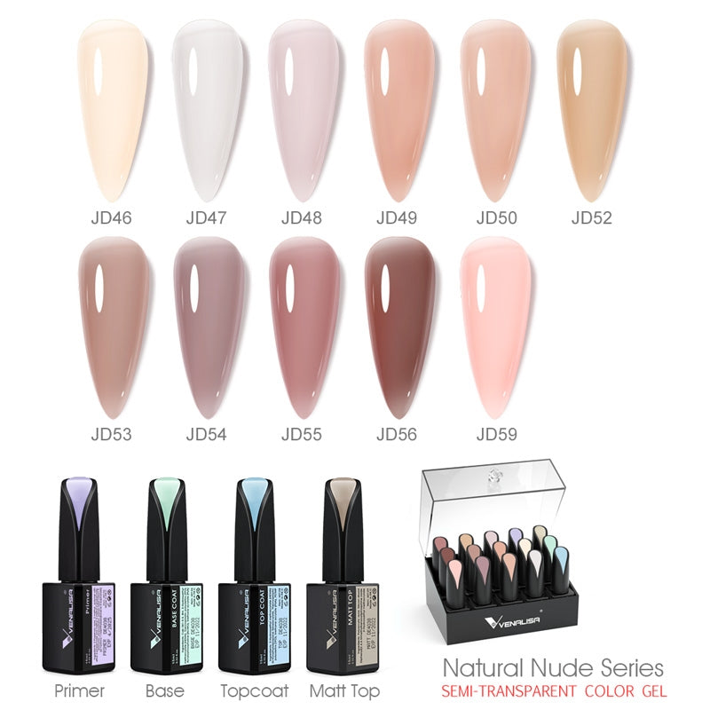 Natural Nude Series Classic Gel Nail Polish Kit 15pcs/ Set