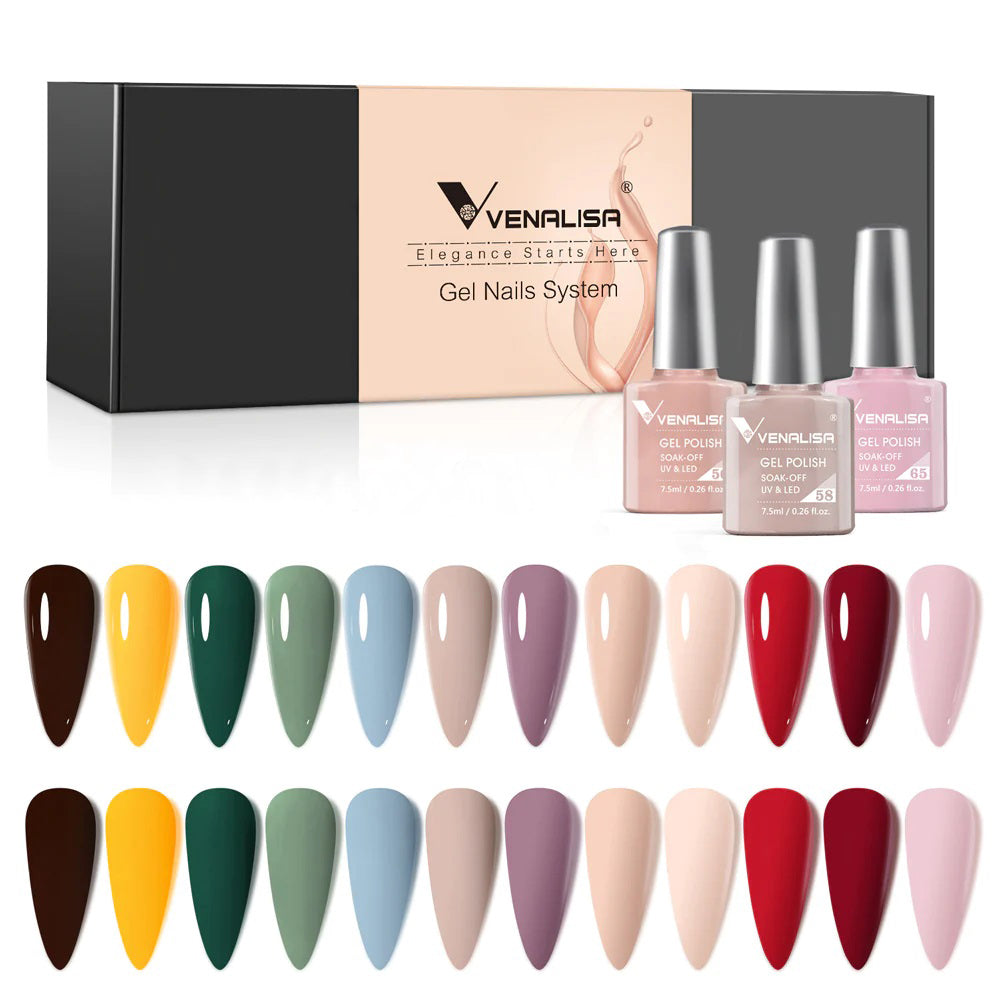 Venalisa 12 Colors Gel Nail Polish Kit